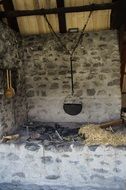 fireplace in the castle in Bach Ritterburg