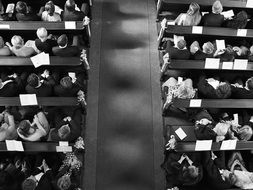 top view of the guests at the wedding