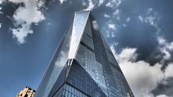 shopping center under the blue sky in new york