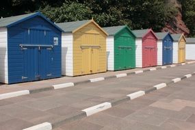 colorful cabins in row