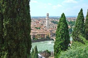 panoramic view of verona on a sunny day