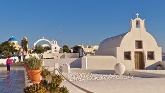 snow-white church in Santorini