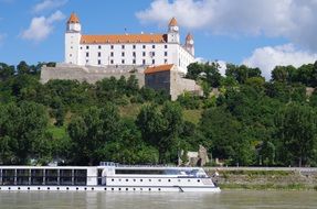 castle on the banks of the Danube in Bratislava, Slovakia