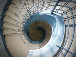 top view of a modern spiral staircase