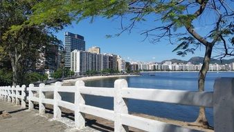 white fence along the promenade in Rio de Janeiro