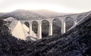 retro postcard of a bridge