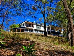 house in style of a country on a hill