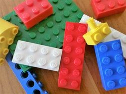 Lego pices, colorful plastic construction toys