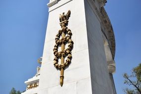 Monument in Juarez, Mexico at blue sky background