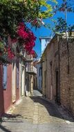 narrow streets in the village of Lefkar, Cyprus