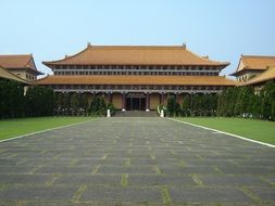 Square in front of a buddhist temple in Taiwan