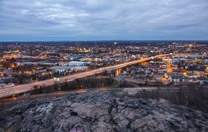 evening panorama of Paterson in America