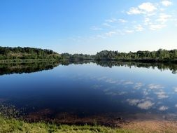 Clear lake in countryside