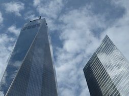 two tall glass skyscrapers in New York