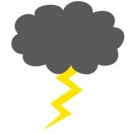 Cartoon bright thunderstorm clipart