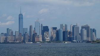 New York skyscrapers near the river