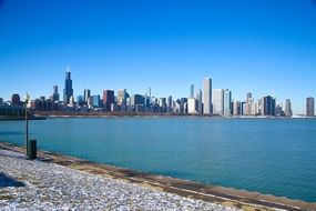 panorama of modern Chicago water view