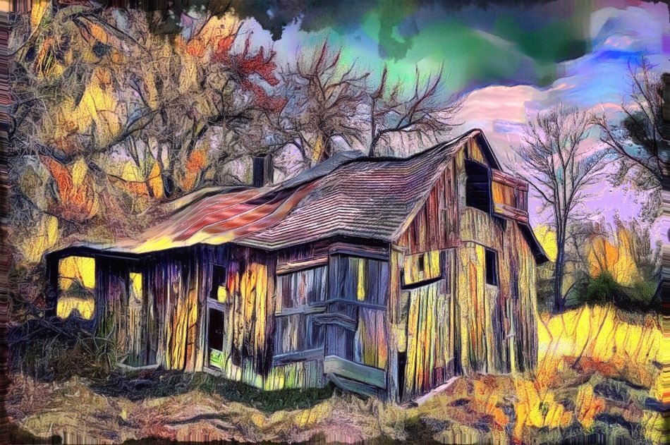painted abandoned shack