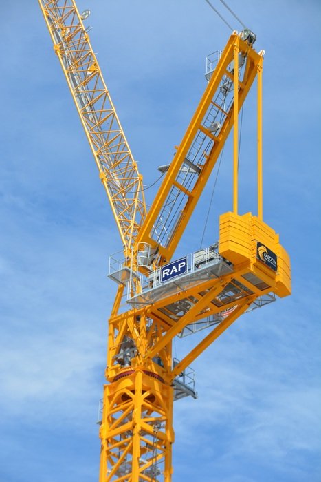 yellow Crane Winch at sky
