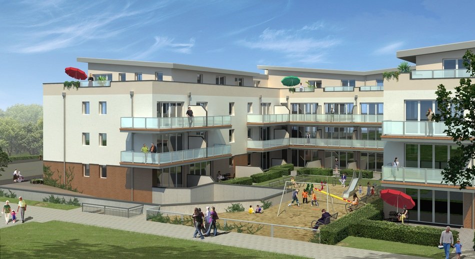 suburb apartments, 3d render