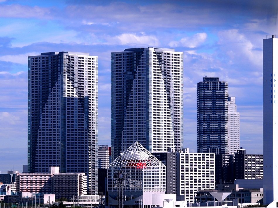 modern high-rise buildings in tokyo