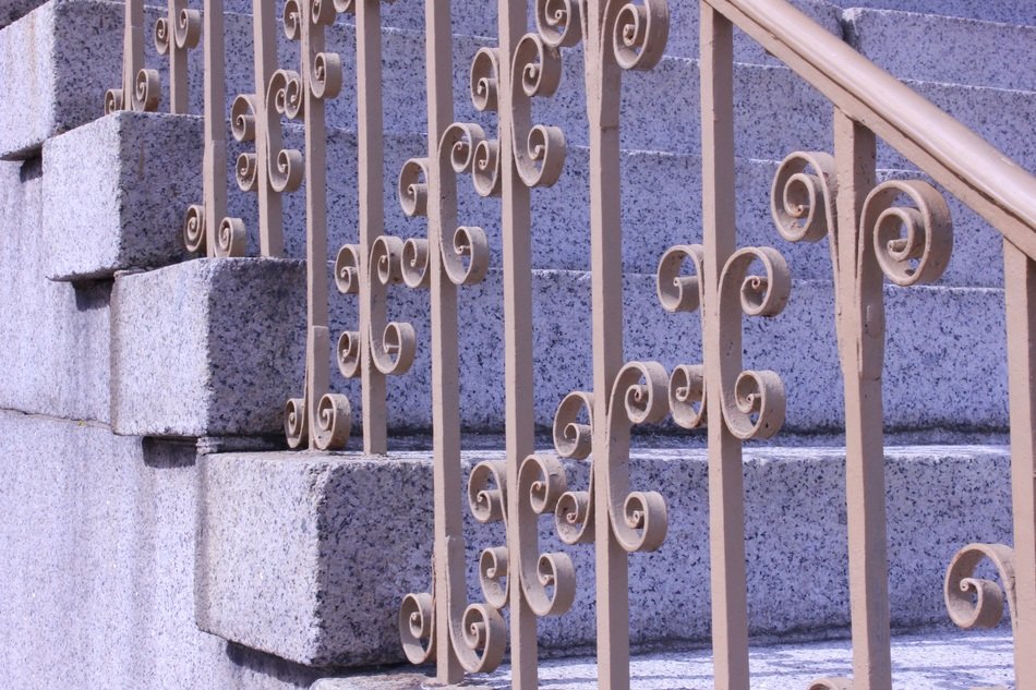 iron railing on the stairs