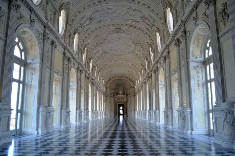 corridor in the royal palace in turin