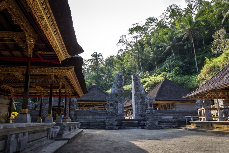 Temple in a palm tree forest
