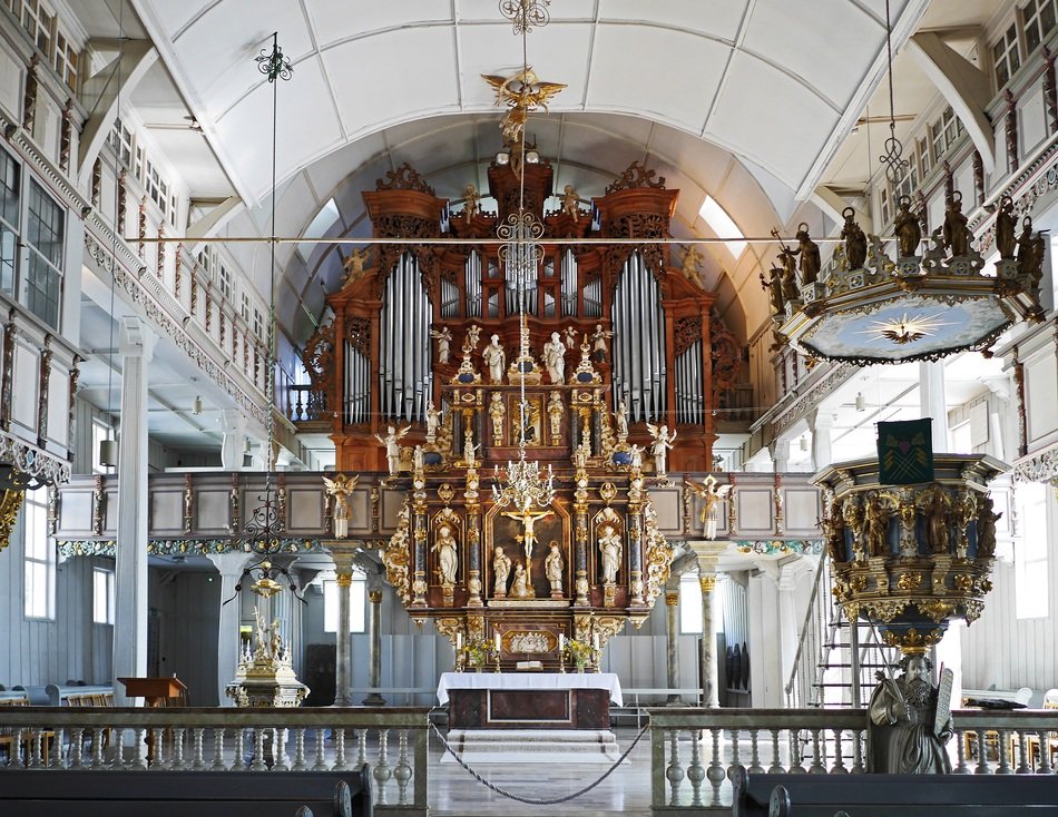wooden structures in the church