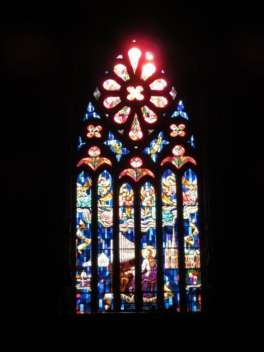 stained glass of the church window