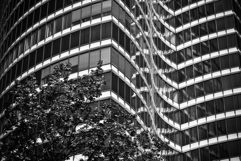 modern building gloomy reflections DÃ¼sseldorf