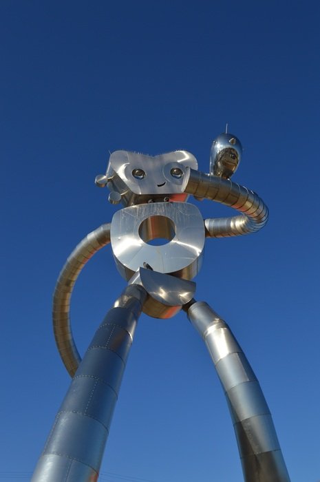 steel robot in Dallas, United States
