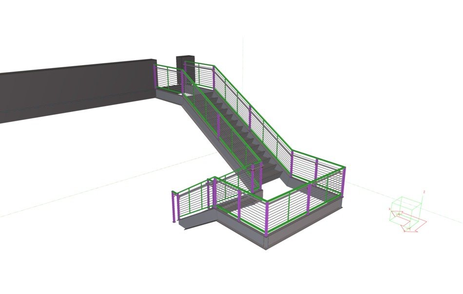drawings of the stairs on a white background