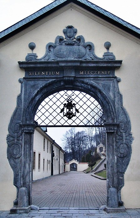 gates of the monastery on Lake Dusia