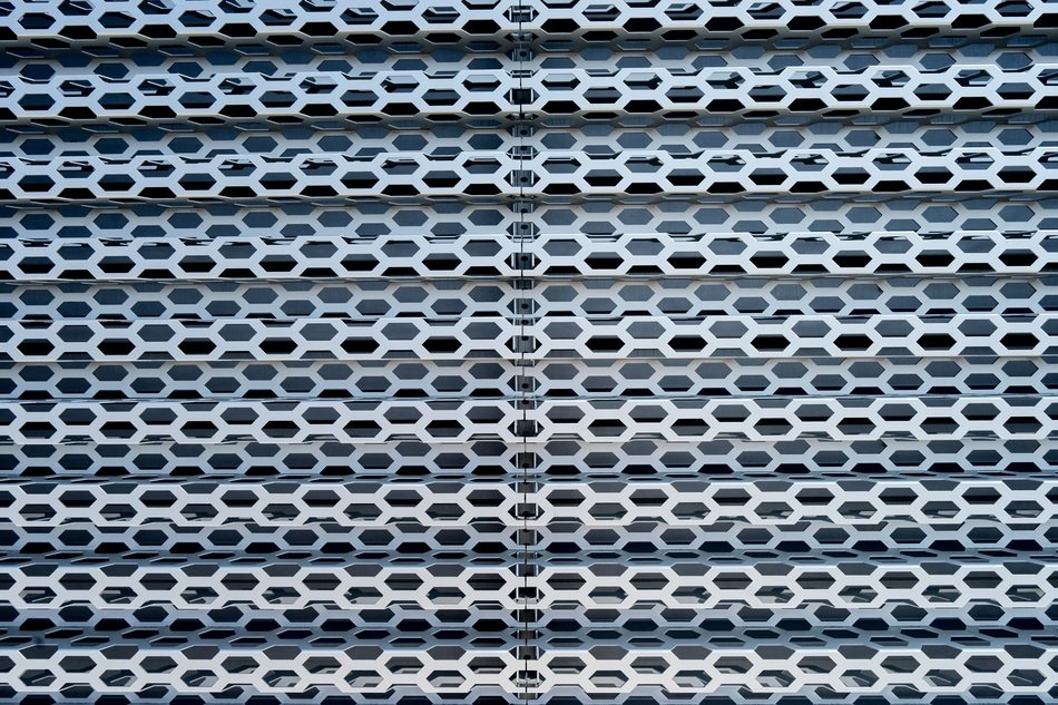 metal pattern on the building as background