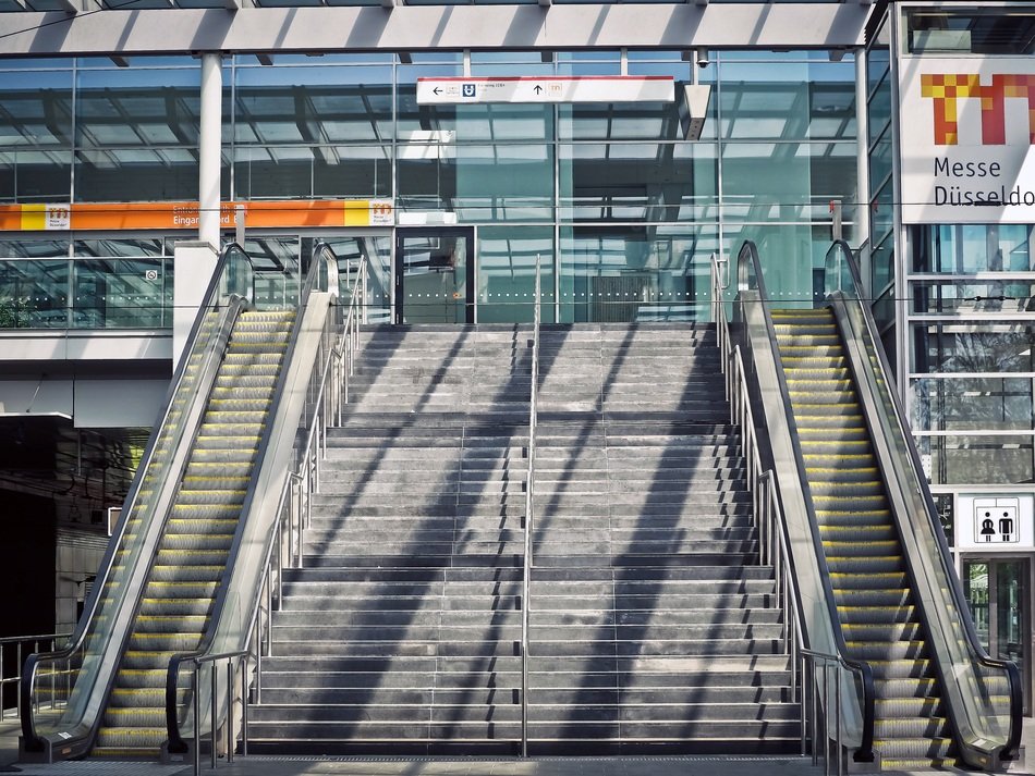 Stairs and escalator in DÃ¼sseldorf, Germany