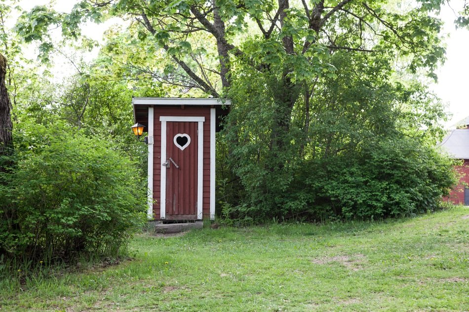 dry toilet in a garden