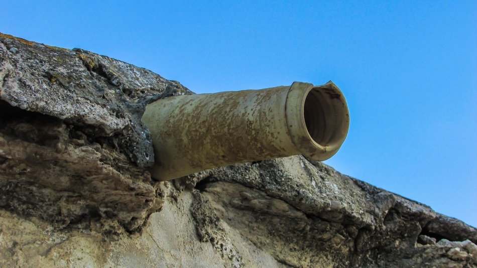 drainpipe on the roof