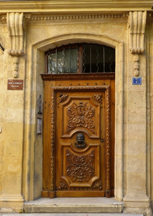 massive front door in the architecture of provence