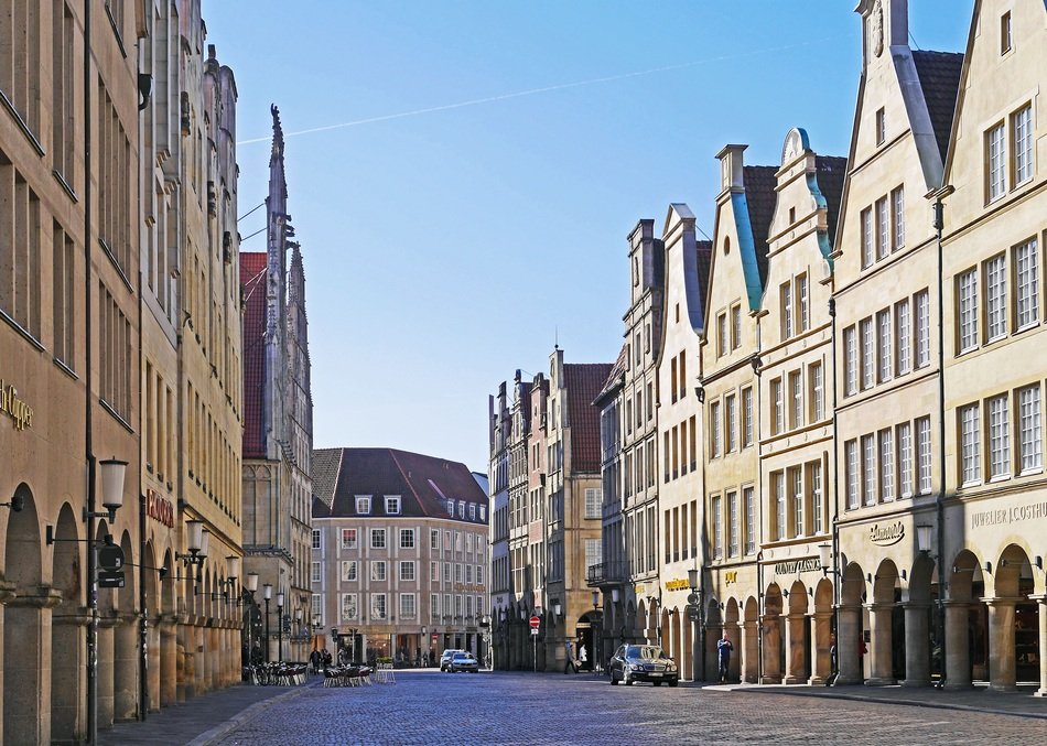 gabled houses on principal market in Munster