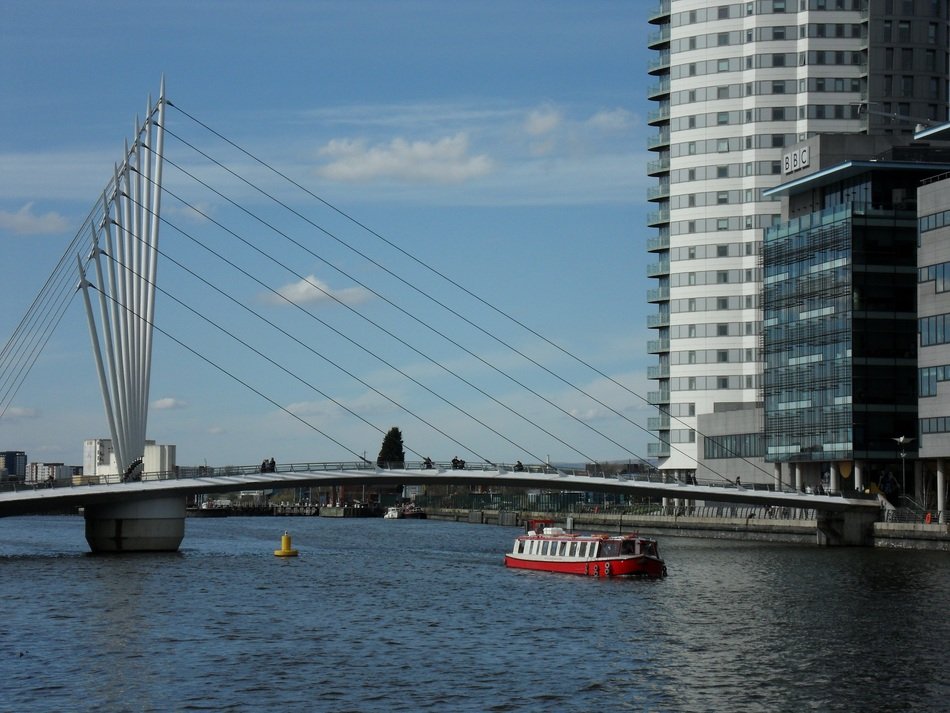 bridge at salford quays in manchester