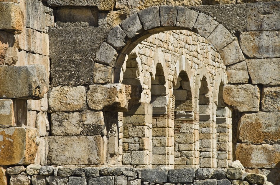 ancient ruins with arcades, Morocco,Volubilis