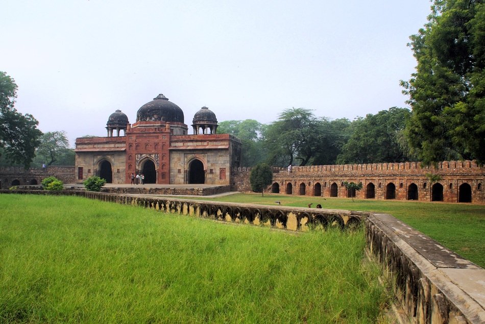 distant view of ancient tombs in delhi