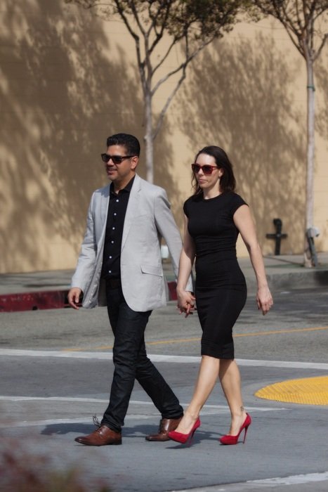 couple walking down the street