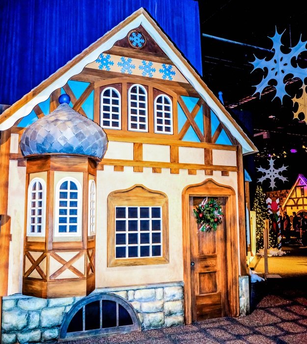 Beautiful and colorful Ice Exhibit in winter