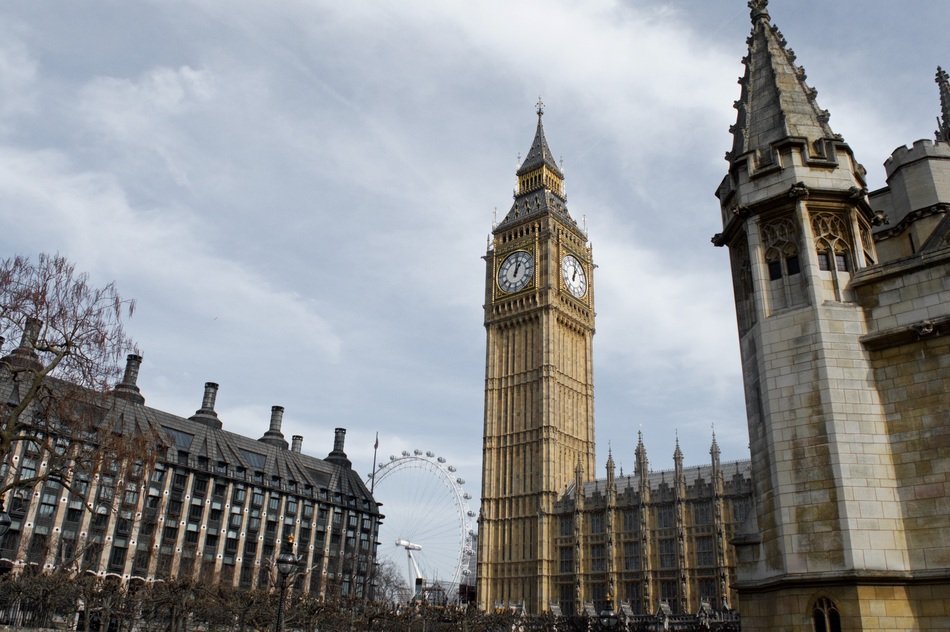 Big Ben and Ferris Wheel in London