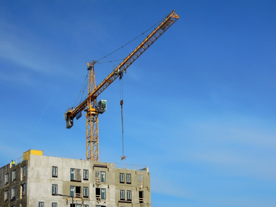 crane at apartment building construction site, Finland, vantaa