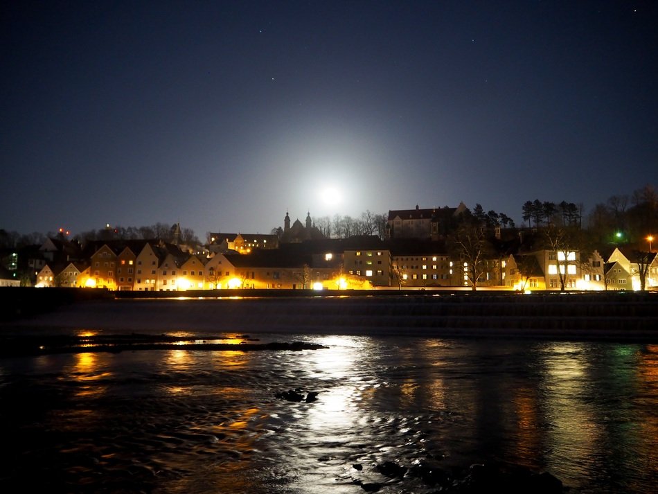 night photography of the city lights