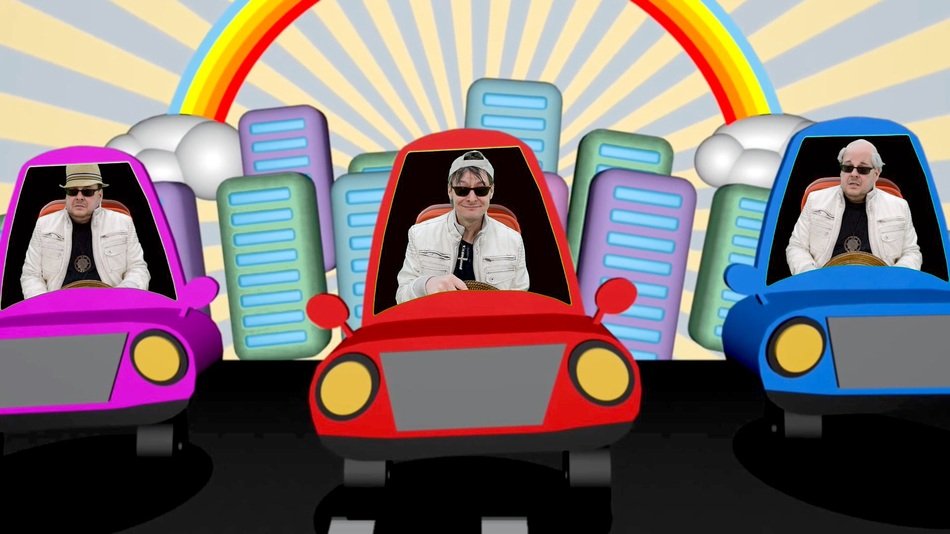 picture of a comic with drivers in a car