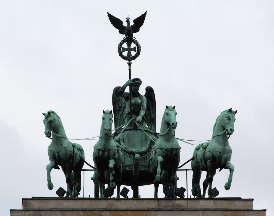 statue on brandenburg gate close-up